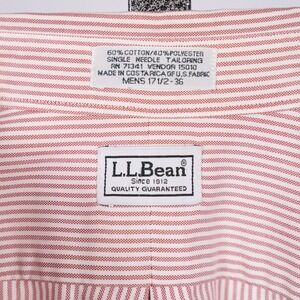 Vintage L.L. Bean Men's Single Needle Tailoring Long Sleeve Cotton Blend 17 1/2